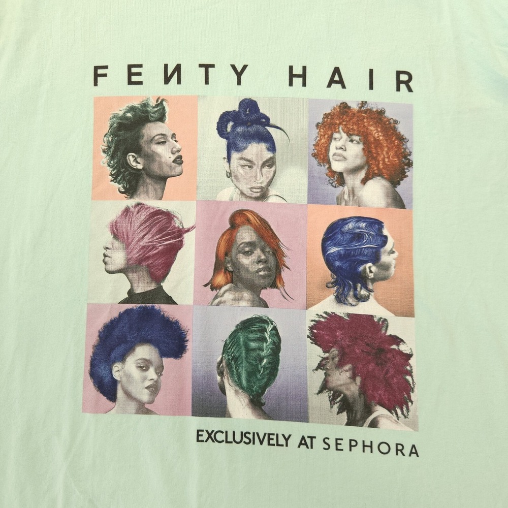 Sephora x Fenty Hair‎ Rihanna Exclusive Employee Graphic Tee Teal Mint XL